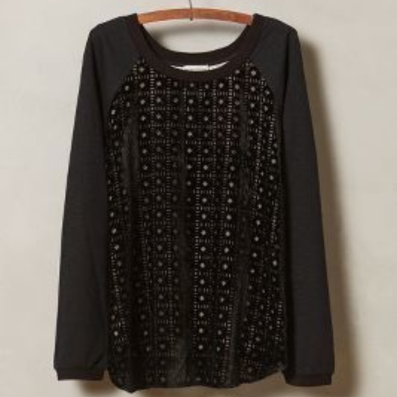 Anthropologie Tops - Anthropologie - Velvet Burnout Sweatshirt